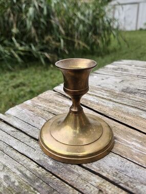 Classic Brass Candlestick Holder in Gold Tone